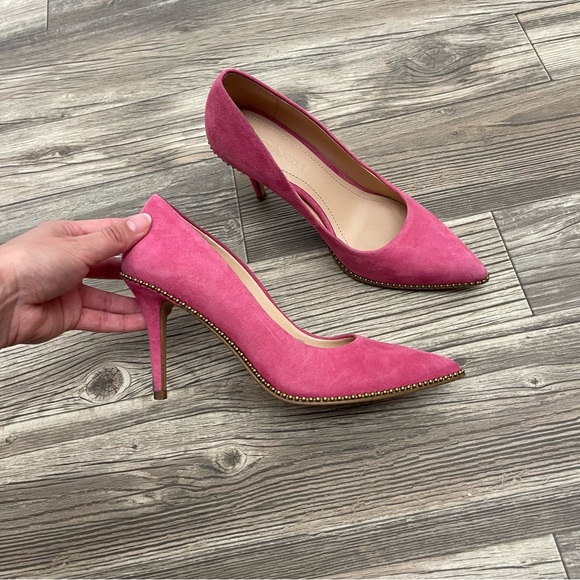 Coach Pink Suede Heels - Picture 1 of 9